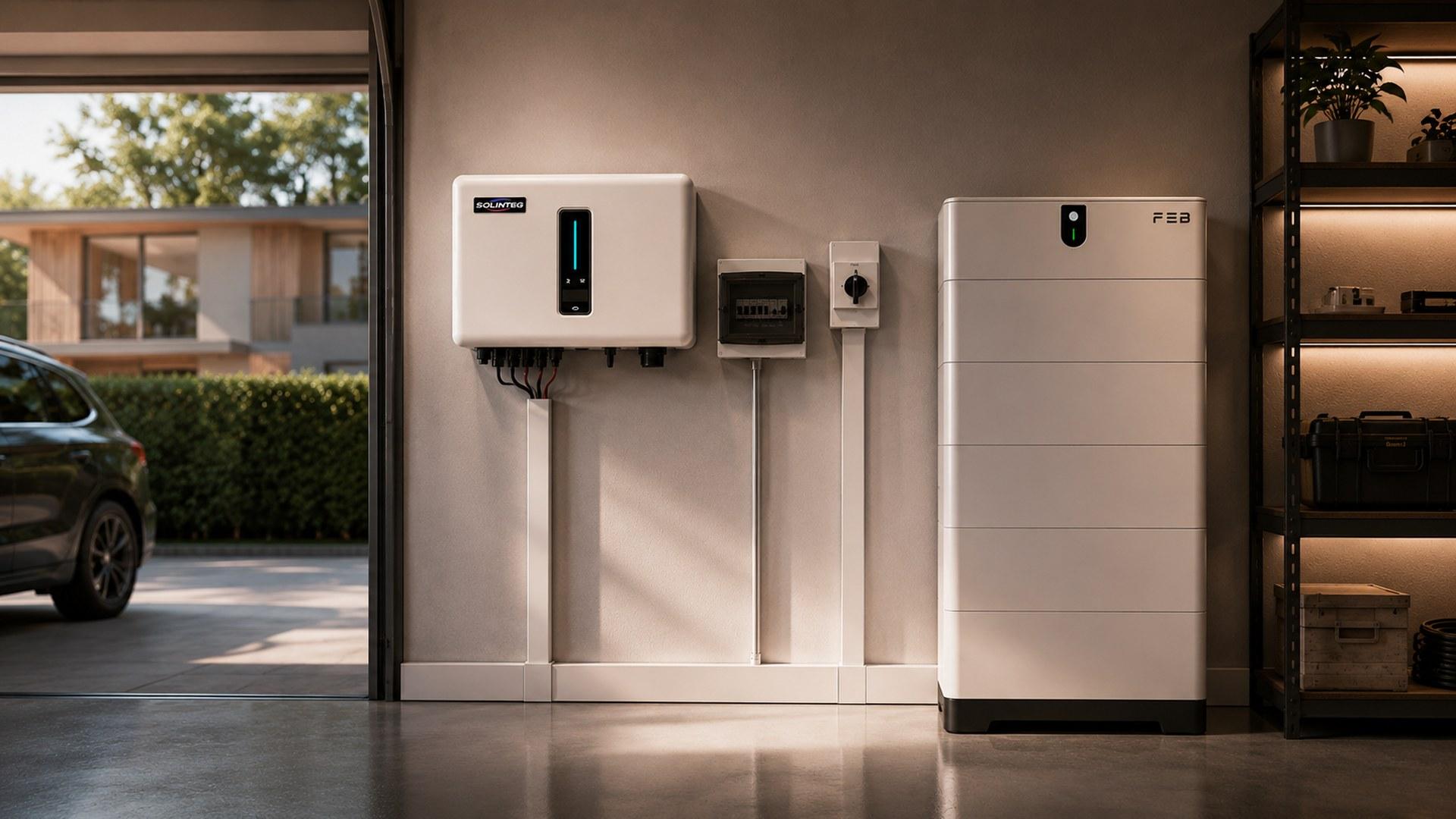 Thuisbatterij gemonteerd in een bijkeuken